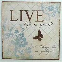 Emaljeskilt "LIVE..."